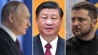 Putin, Jinping y Zelesnkyy, en un fotomontaje.
