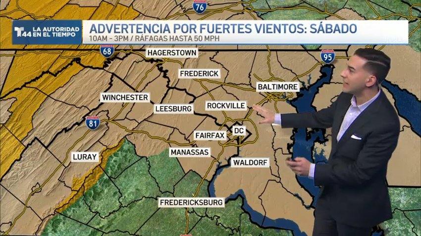 Sábado con sol y fuertes vientos en el DMV