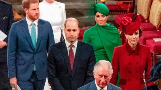 Harry y Meghan, junto al Rey Charles y William y Kate, hace dos años.