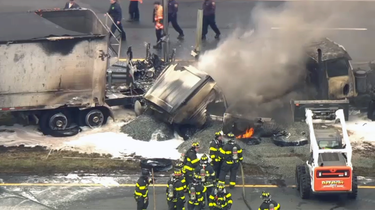 Truck catches fire on Route 78 in New Jersey