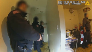 Police body-camera footage from a shooting in Paterson, New Jersey.