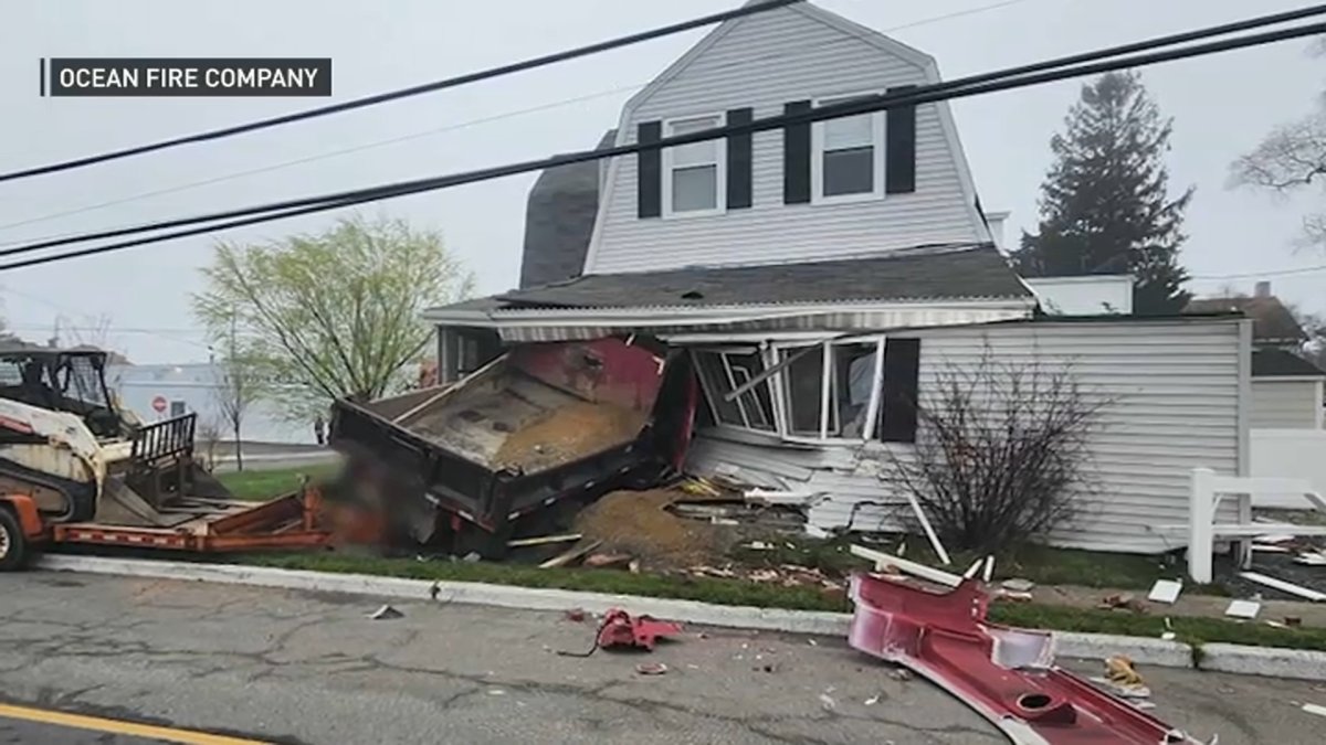 Truck leaves path of destruction after crashing into NJ home