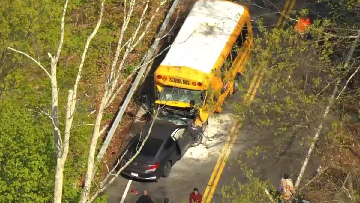 Police: Nine injured after unlicensed teenager crashes into New York school bus