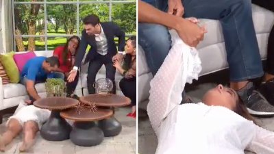 Video: Adamari López “se desmaya” en pleno programa