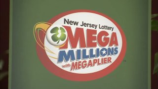 New Jersey Lottery Mega Millions logo on green background