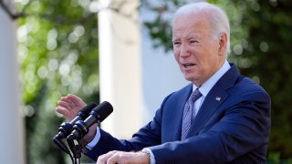 President Joe Biden speaks in the Rose Garden of the White House in Washington, Oct. 11, 2023.