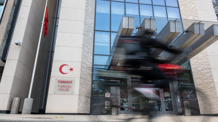 NEW YORK, NEW YORK – NOVEMBER 13: The newly constructed Turkish consulate building stands opposite the United Nations on November 13, 2023 in New York City. An ongoing investigation by the FBI is looking into whether New York City Mayor Eric Adams received campaign money from the Turkish government after reports that he allegedly pressured city fire officials and others to approve the building despite numerous safety concerns. (Photo by Spencer Platt/Getty Images)