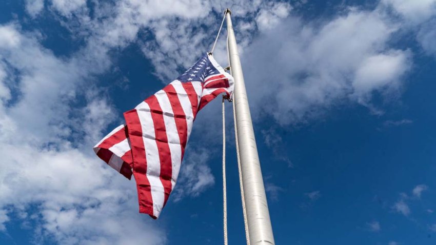 PLAINS, GEORGIA – NOVEMBER 20: Flags fly at half mast, as members of the community come out to celebrate the life of former first lady Rosalynn Carter, on November 20, 2023 in Plains, Georgia. Rosalynn Carter, who passed away on November 19 at the age of 96, was married to former U.S. president Jimmy Carter for 77 years. In her lifetime she was an activist and writer known to be an advocate for affordable housing, mental health, and the protection of monarch butterflies. (Photo by Megan Varner/Getty Images)