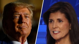 Combinación de fotos de Donald Trump y Nikki Haley.