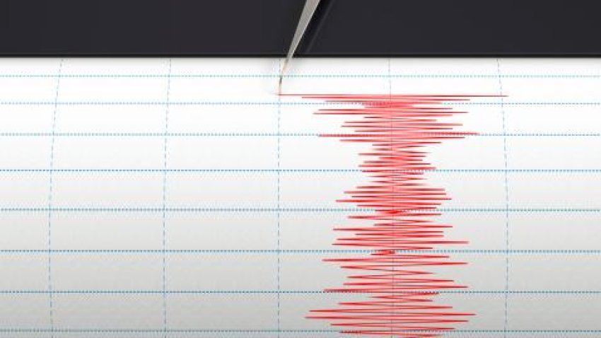 Seismograph instrument recording ground motion during an earthquake