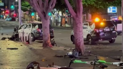 Varios heridos tras robo de patrulla del LAPD