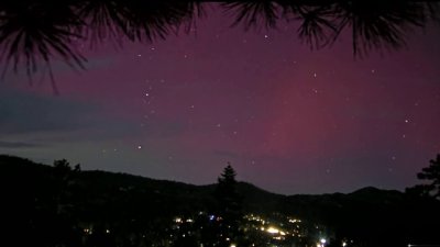 Luces de tormenta geomagnética causada por el sol iluminan el sur de California