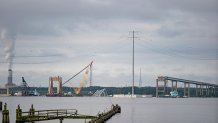 The Francis Scott Key Bridge after the Dali container vessel was removed in Baltimore, Maryland, US, on Monday, May 20, 2024. After eighteen hours of preparations to refloat the ship that destroyed Baltimore's Francis Scott Key Bridge, the Dali container vessel is being moved to a nearby dock, as officials continue clearing the channel of wreckage that's blocked the city's port for almost two months. Photographer: Al Drago/Bloomberg via Getty Images