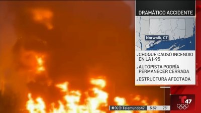 Choque en Connecticut desata masivo incendio y paraliza la autopista I-95