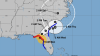 El huracán Debby está muy cerca de tocar tierra en el Big Bend de Florida