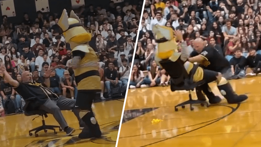 En una preparatoria de Atwater sigue la polémica por un controvertido video de su director con la mascota de la escuela.