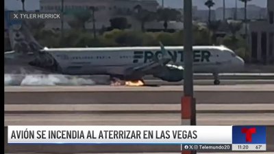 Avión se incendia durante aterrizaje en Las Vegas