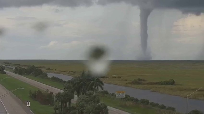 Imágenes de un tornado cerca de la autopista I-75 en Broward
