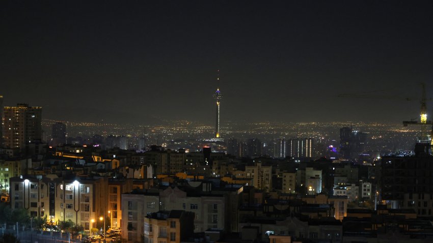 A general view of Tehran after several explosions were heard in Tehran on October 26, 2024.