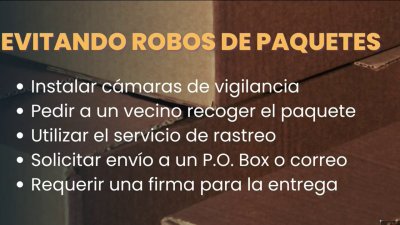 Sigue estos consejos para evitar el robo de paquetes durante esta temporada