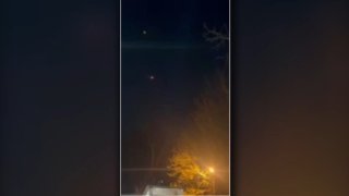 Lights from drones over Evesham Township, New Jersey