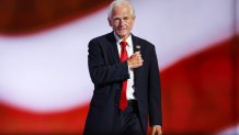 MILWAUKEE, WISCONSIN - JULY 17: Former director of the US Office of Trade and Manufacturing Policy Peter Navarro walks on stage on the third day of the Republican National Convention at the Fiserv Forum on July 17, 2024 in Milwaukee, Wisconsin. Delegates, politicians, and the Republican faithful are in Milwaukee for the annual convention, concluding with former President Donald Trump accepting his party's presidential nomination. The RNC takes place from July 15-18. (Photo by Joe Raedle/Getty Images)