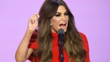 MILWAUKEE, WISCONSIN - JULY 17: Kimberly Guilfoyle speaks on stage on the third day of the Republican National Convention at the Fiserv Forum on July 17, 2024 in Milwaukee, Wisconsin. Delegates, politicians, and the Republican faithful are in Milwaukee for the annual convention, concluding with former President Donald Trump accepting his party's presidential nomination. The RNC takes place from July 15-18. (Photo by Chip Somodevilla/Getty Images)