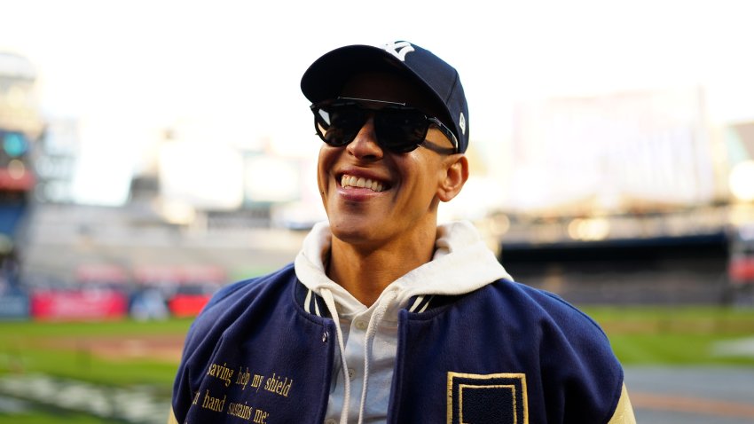 NEW YORK, NY – OCTOBER 15:  Daddy Yankee looks on prior to Game 2 of the ALCS presented by loanDepot between the Cleveland Guardians and the New York Yankees at Yankee Stadium on Tuesday, October 15, 2024 in New York, New York. (Photo by Mary DeCicco/MLB Photos via Getty Images)