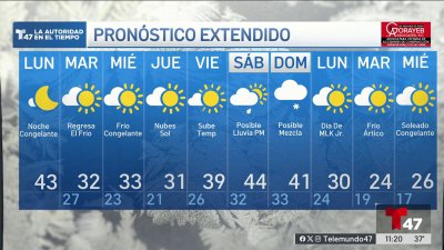 Pronóstico del tiempo para el 13 de enero