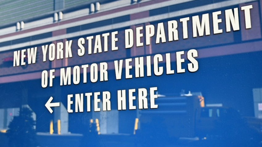 View of a sign outside New York State Department of Motor Vehicles(DMV) office at Atlantic Center in the Brooklyn borough of New York on December 18, 2019. – A new state law, the ‘Green Light Law’, allows New Yorkers age 16 and older to apply for a standard, not for federal purpose, non-commercial driver license or learner permit regardless of their citizenship or lawful status in the United States. (Photo by Angela Weiss / AFP) (Photo by ANGELA WEISS/AFP via Getty Images)