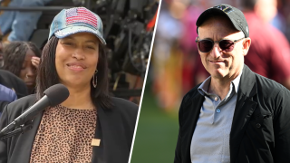D.C. Mayor Muriel Bowser and Washington Commanders owner Josh Harris