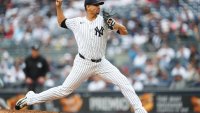 NEW YORK, NY – MAY 04:   Carlos Carrasco #59 of the New York Yankees pitches during the game between the Tampa Bay Rays and the New York Yankees at Yankee Stadium on Sunday, May 4, 2025 in New York, New York. (Photo by Mary DeCicco/MLB Photos via Getty Images)