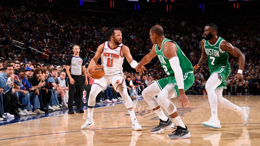 NEW YORK, NY – MAY 16: Jalen Brunson #11 of the New York Knicks handles the ball during the game against the Boston Celtics during Round Two Game Six of the 2025 NBA Playoffs on May 16, 2025 at Madison Square Garden in New York City, New York.  NOTE TO :  expressly acknowledges and agrees that, by ing and or using this photograph,  is consenting to the  and conditions of the Getty Images License Agreement. Mandatory Copyright Notice: Copyright 2025 NBAE  (Photo by Brian Babineau/NBAE via Getty Images)