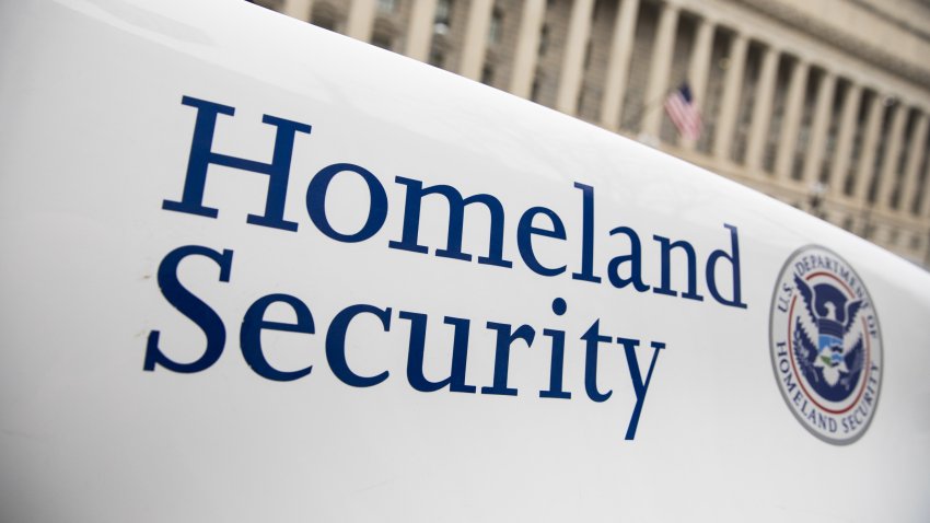 WASHINGTON, USA – MARCH 7: The Department of Homeland Security logo is seen on a law enforcement vehicle in Washington, United States on March 7, 2017. (Photo by Samuel Corum/Anadolu Agency/Getty Images)