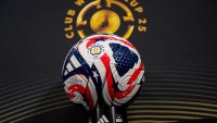 MIAMI GARDENS, FLORIDA – JUNE 13: A close up of adidas FIFA Club World Cup 2025 Soccer Ball at press conference at Hard Rock Stadium on June 13, 2025 in Miami Gardens, Florida. (Photo by Sebastian Frej/Getty Images)