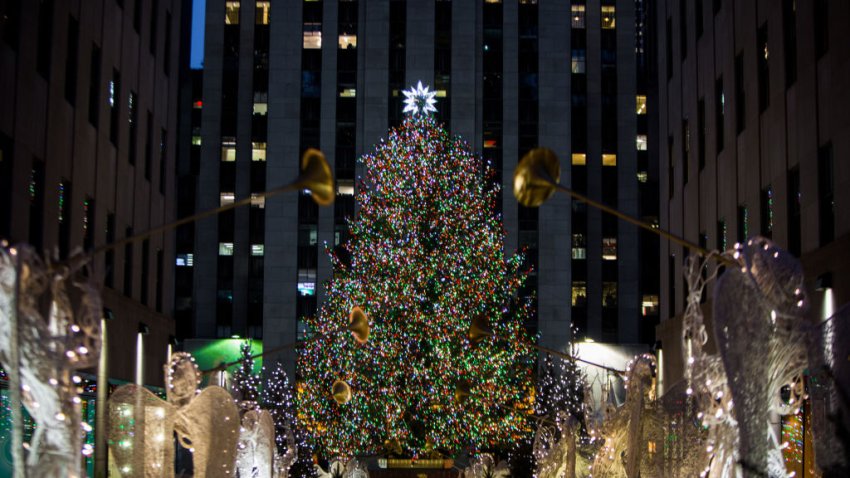 TODAY &#8212; Pictured: Rockefeller Plaza Christmas Tree on Tuesday, Tuesday 26, 2017 &#8212; (Photo by: Nathan Congleton/NBCU Photo Bank/NBCUniversal via Getty Images via Getty Images)