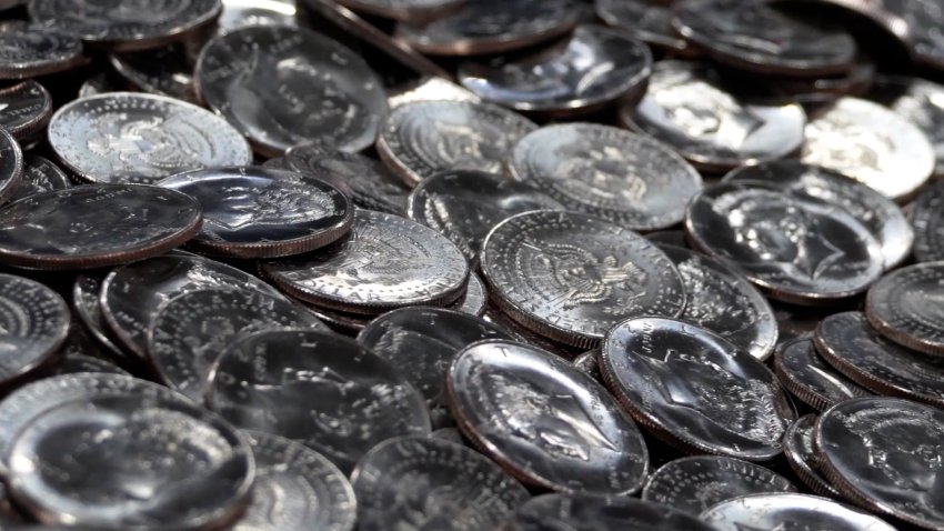 Pile of coins at US Mint