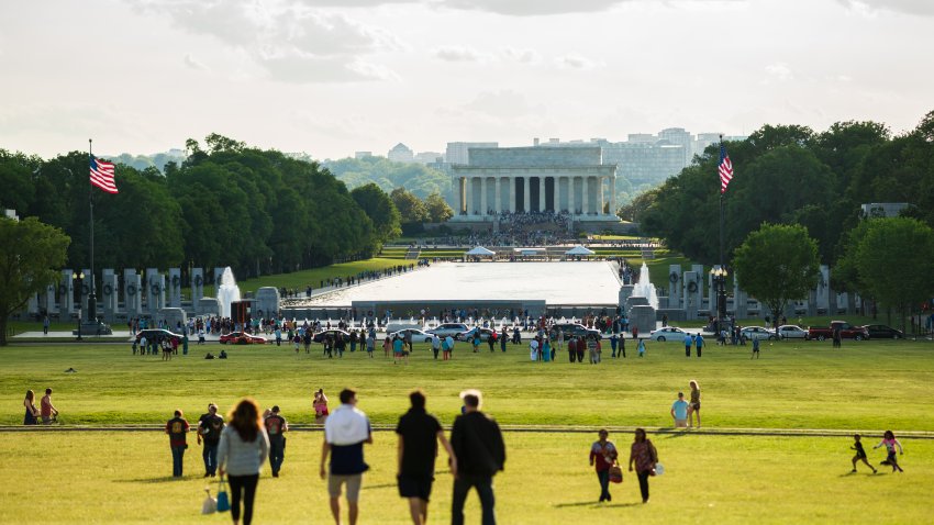 Tourist and locals celebrating beautiful afternoon during Memorial Day weekend.