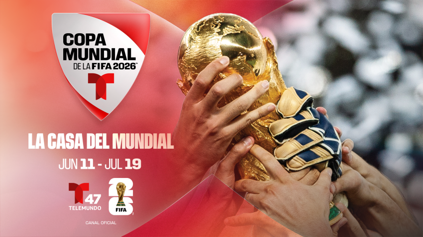 Logo de la Copa Mundial de la FIFA 2026 en Telemundo 47 Nueva York.