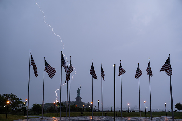 Foto de archio de tormenta en Nueva York.