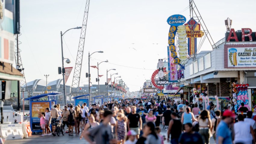 WILDWOOD, NEW JERSEY – SEPTEMBER 03: The Wildwood boardwalk is filled with visitors during Labor Day Weekend on September 03, 2022 in Wildwood, New Jersey. (Photo by Roy Rochlin/Getty Images)