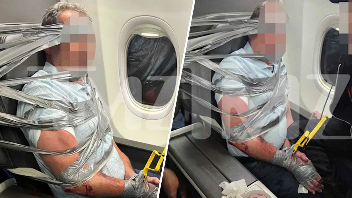 Atan a pasajero errático con cinta adhesiva por comentarios racistas y violencia en vuelo a Newark