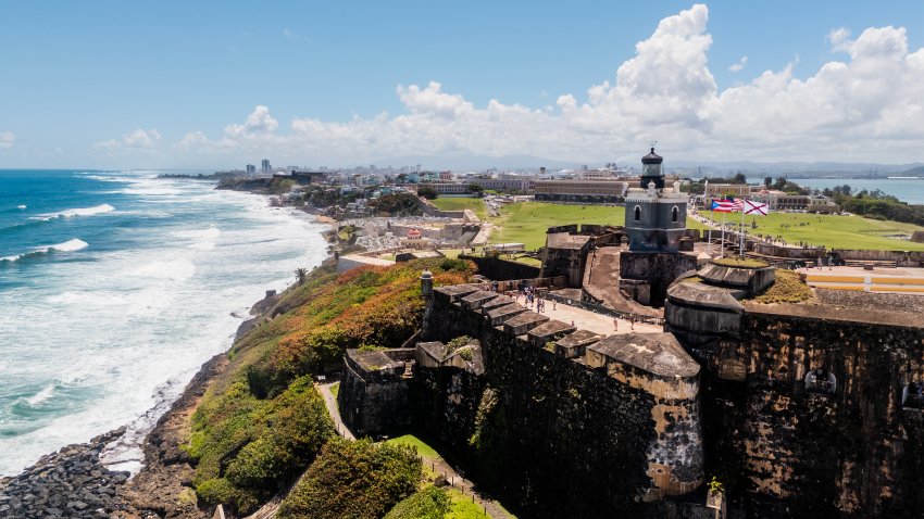 Aerial view of Castillo San Felipe del Morro in San Juan, Puerto Rico