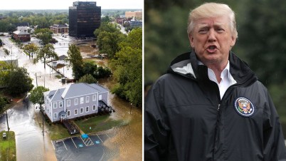 Trump viaja a zona devastada por la tormenta Florence