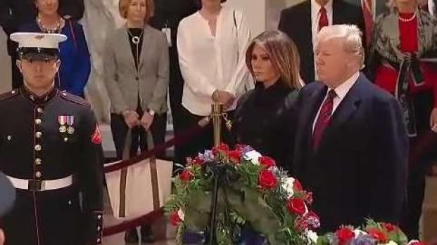 Trump rinde honores al expresidente Bush padre