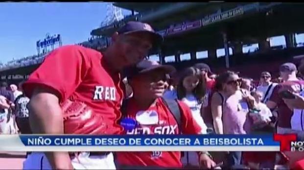 Niño cumple deseo de conocer a Beisbolista