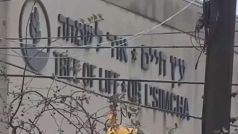Mensajes de odio pintados en templo judío de Brooklyn